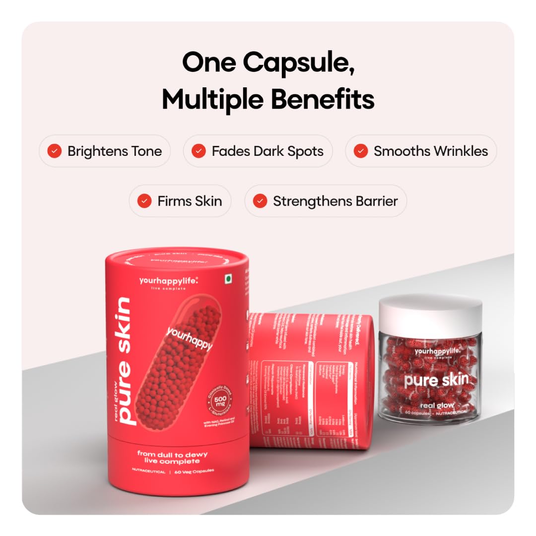 yourhappylife Reglow Marine Collagen Peptide Supplement Powder, 8000mg Wellnex Type I&III, 250gm, Passionfruit Flavor, Unisex