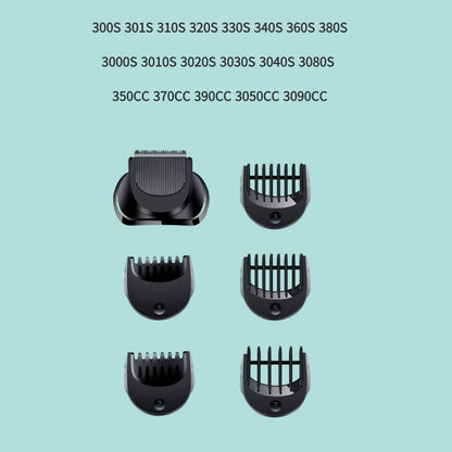 Yuhaever Replacement Trimmer Head for Braun Series 3, 5-Piece Comb Set, Electric Shaver Accessory - back view