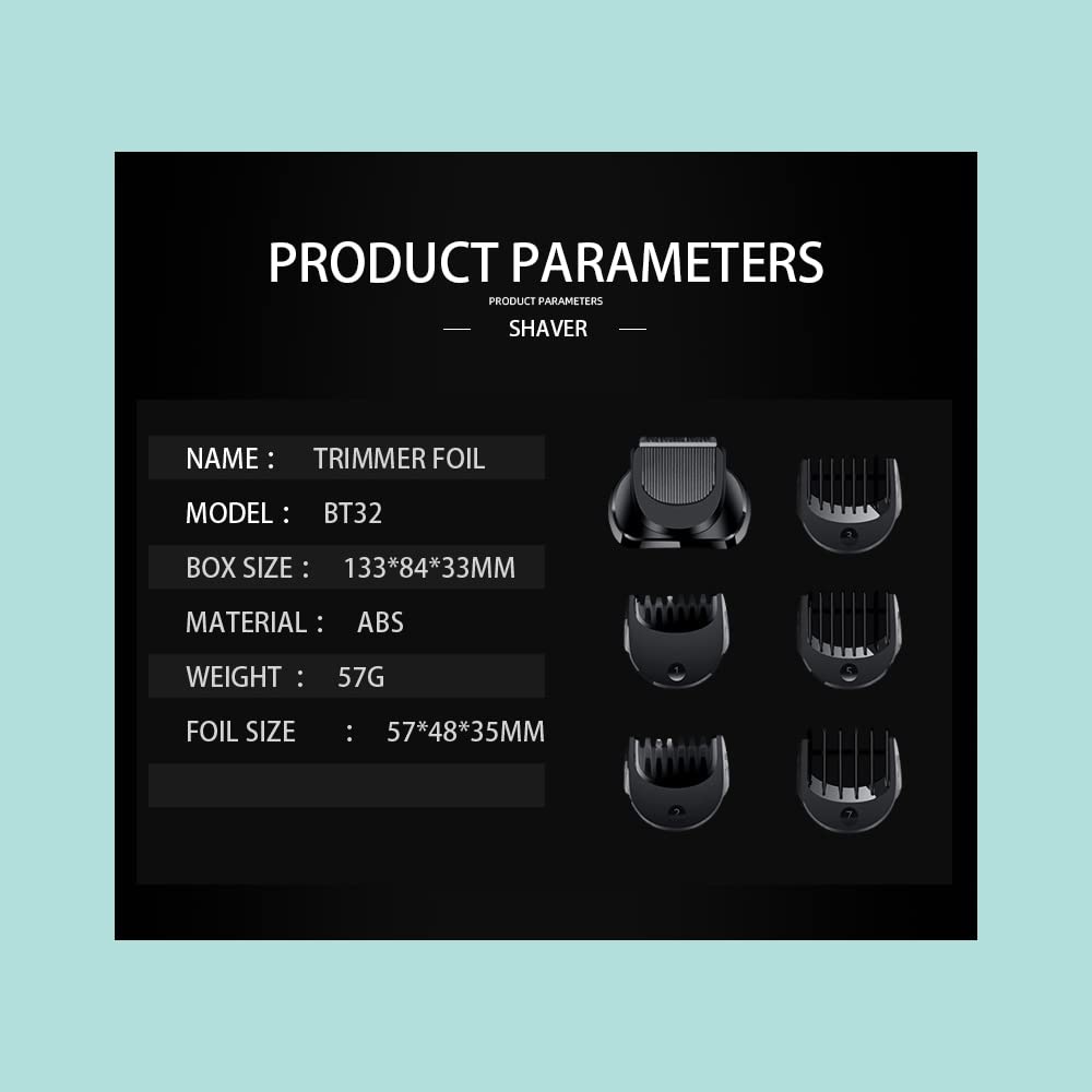 Yuhaever Replacement Trimmer Head for Braun Series 3, 5-Piece Comb Set, Electric Shaver Accessory - packaging