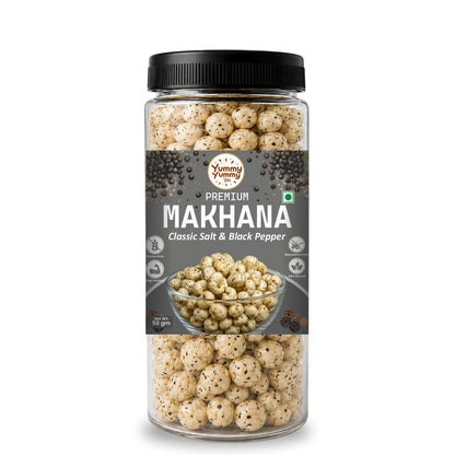 Yummy Yummy Bite Roasted Makhana, Puffed Snack, Gluten Free, High Fiber (12)