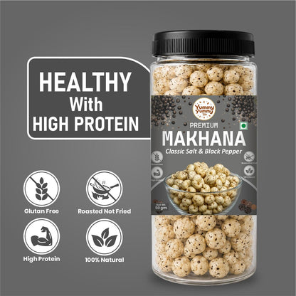 Yummy Yummy Bite Roasted Makhana, Puffed Snack, Gluten Free, High Fiber - front view (13)