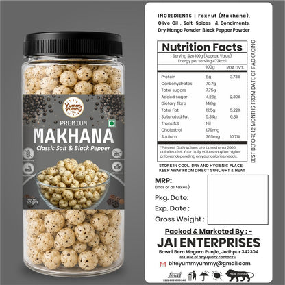 Yummy Yummy Bite Roasted Makhana, Puffed Snack, Gluten Free, High Fiber - packaging (15)