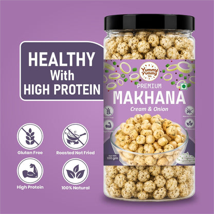 Yummy Yummy Bite Roasted Makhana, Puffed Snack, Gluten Free, High Fiber - back view (19)