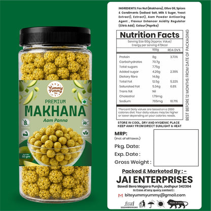 Yummy Yummy Bite Roasted Makhana, Puffed Snack, Gluten Free, High Fiber - front view