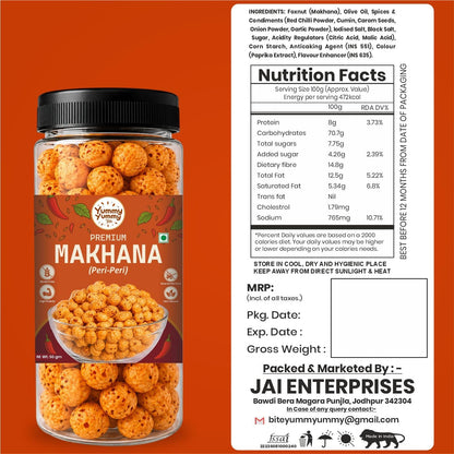 Yummy Yummy Bite Roasted Makhana, Puffed Snack, Gluten Free, High Fiber - front view (23)