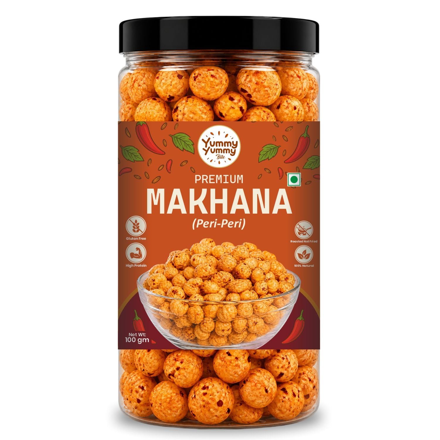 Yummy Yummy Bite Roasted Makhana, Puffed Snack, Gluten Free, High Fiber (27)