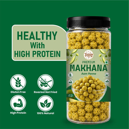 Yummy Yummy Bite Roasted Makhana, Puffed Snack, Gluten Free, High Fiber - packaging