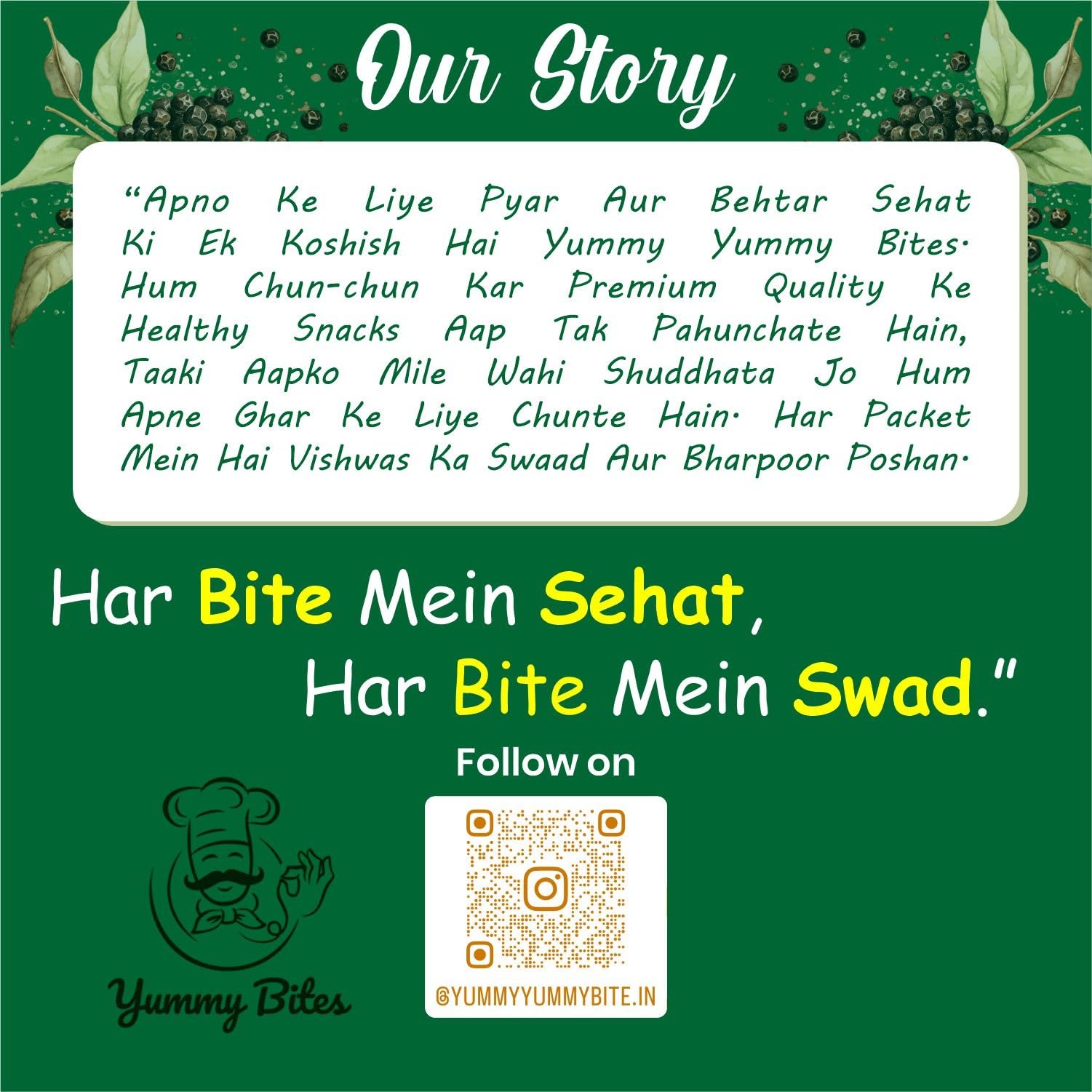 Yummy Yummy Bite Roasted Makhana, Puffed Snack, Gluten Free, High Fiber - label detail