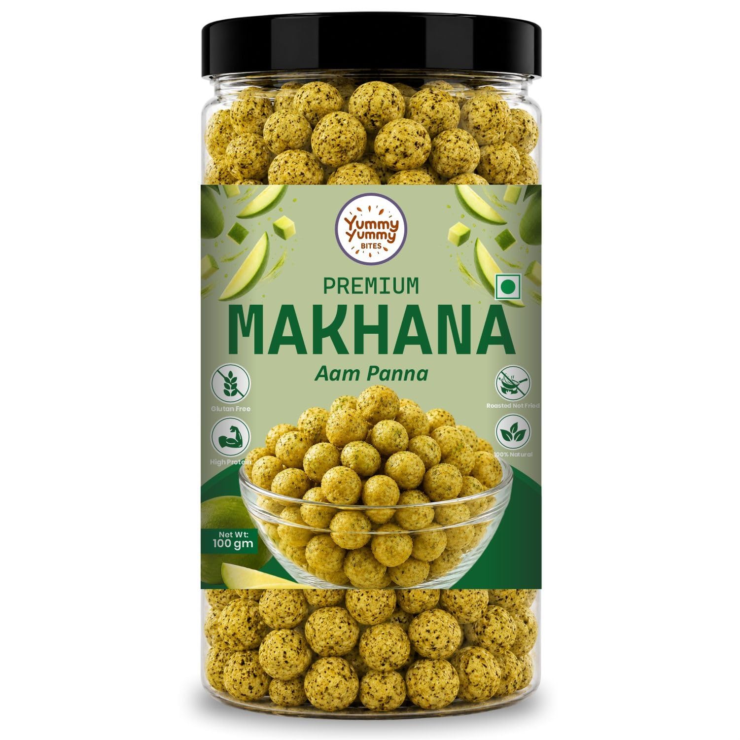 Yummy Yummy Bite Roasted Makhana, Puffed Snack, Gluten Free, High Fiber (6)