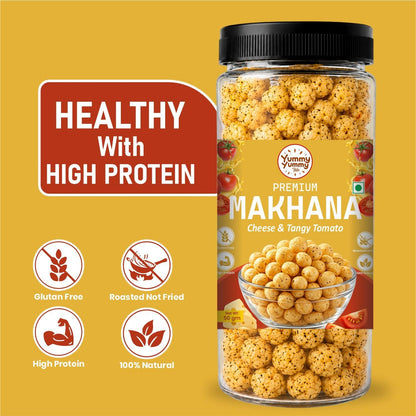 Yummy Yummy Bite Roasted Makhana, Puffed Snack, Gluten Free, High Fiber - front view (8)