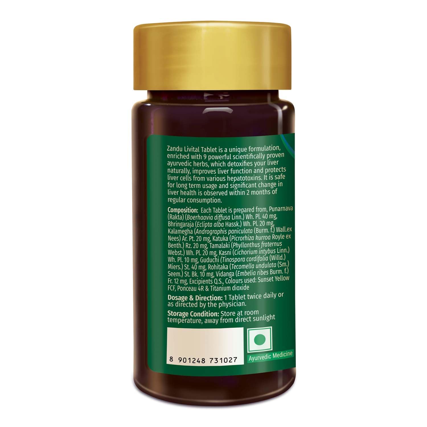 Zandu Livital Adult Herbal Supplement with Guduchi, Bhringaraj, Kalmegh - size and scale (18)