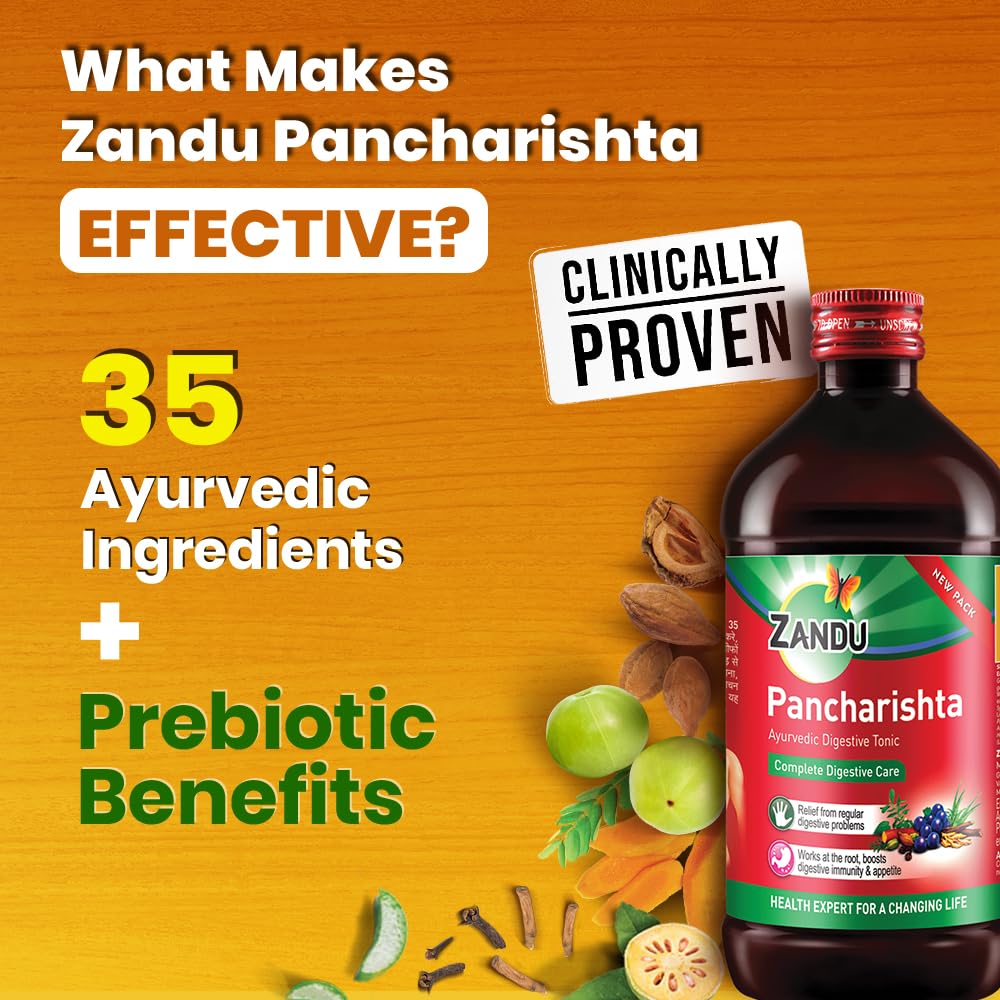 Zandu Pancharishta Ayurvedic Tonic, 35 Herb Formula, Herbal Supplement - packaging