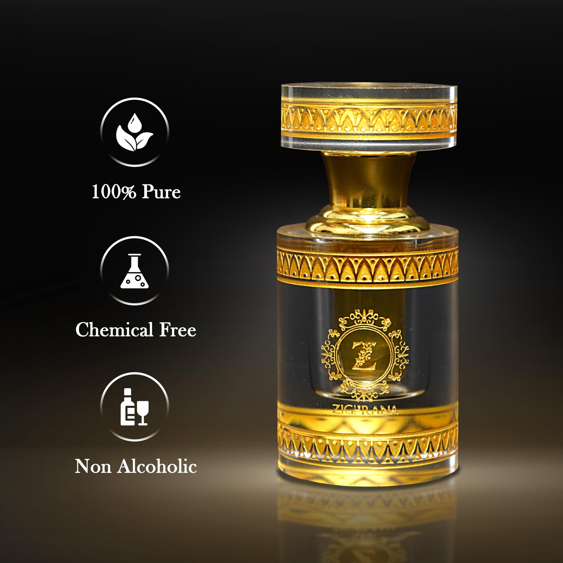 Zighrana Hina Attar Non-Alcoholic Natural Perfume, Unisex Adult, Modern Style, Kannauj Origin, Multiple Sizes - front view (1