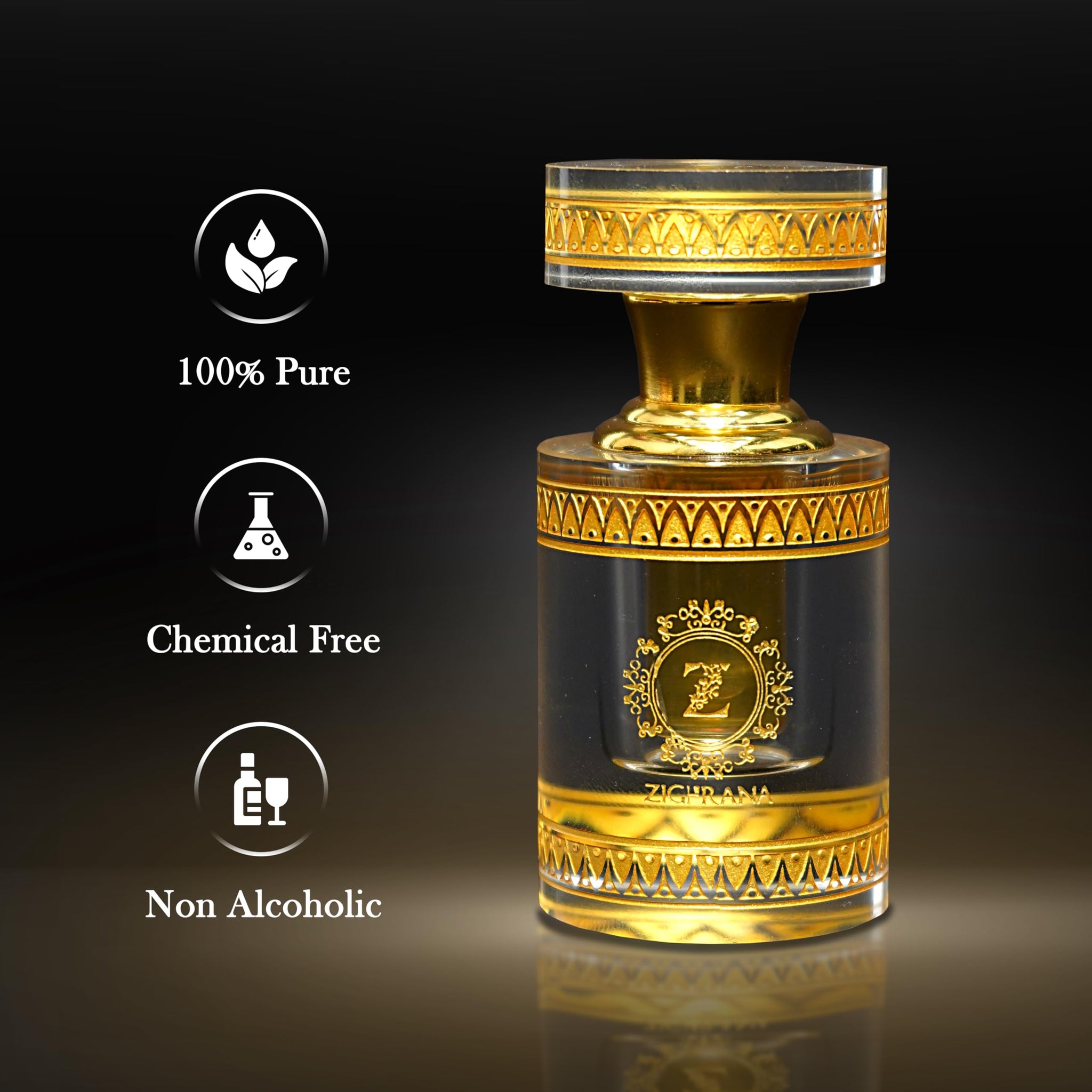 Zighrana Hina Attar Non-Alcoholic Natural Perfume, Unisex Adult, Modern Style, Kannauj Origin, Multiple Sizes - front view (1