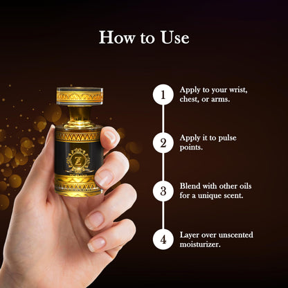 Zighrana Hina Attar Non-Alcoholic Natural Perfume, Unisex Adult, Modern Style, Kannauj Origin, Multiple Sizes - back view (13