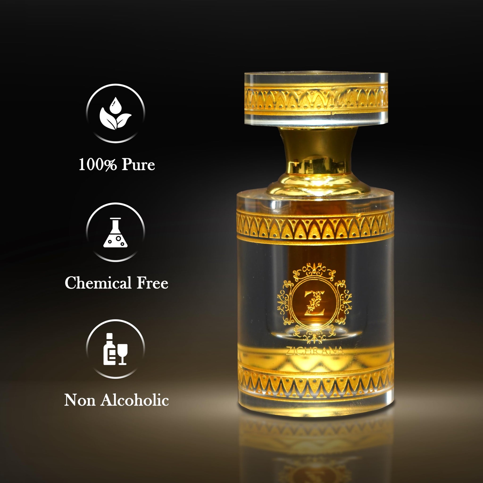Zighrana Hina Attar Non-Alcoholic Natural Perfume, Unisex Adult, Modern Style, Kannauj Origin, Multiple Sizes - front view