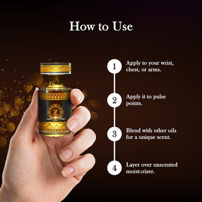 Zighrana Hina Attar Non-Alcoholic Natural Perfume, Unisex Adult, Modern Style, Kannauj Origin, Multiple Sizes - back view