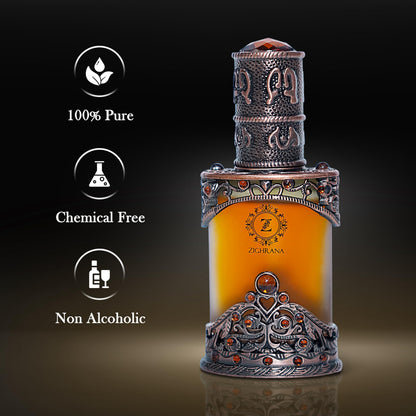 Zighrana Hina Attar Non-Alcoholic Natural Perfume, Unisex Adult, Modern Style, Kannauj Origin, Multiple Sizes - front view (3