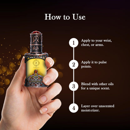 Zighrana Hina Attar Non-Alcoholic Natural Perfume, Unisex Adult, Modern Style, Kannauj Origin, Multiple Sizes - back view (39