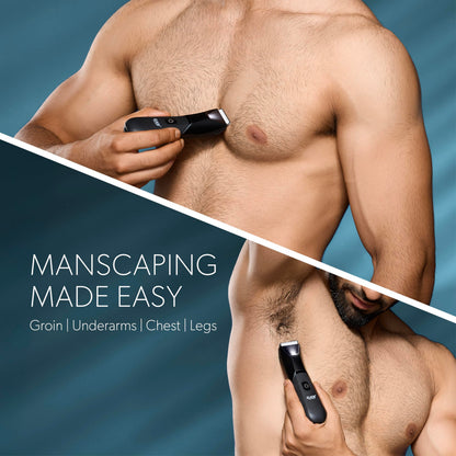 ZLADE Ballistic Lite Plus Manscaping Trimmer, Black, SafeEdge Ceramic Blades, 7000 RPM, Waterproof, Rechargeable, 90 Min Runt