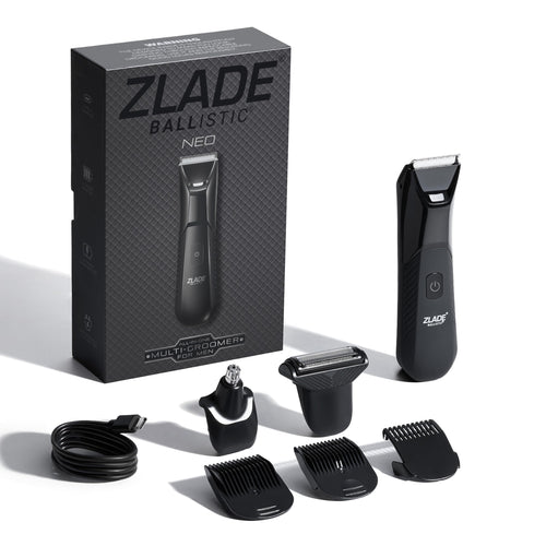 ZLADE Ballistic Neo All in One Trimmer for Men, 3 Heads, 7000 RPM, 90 Mins Runtime, USB-C Charging, Black