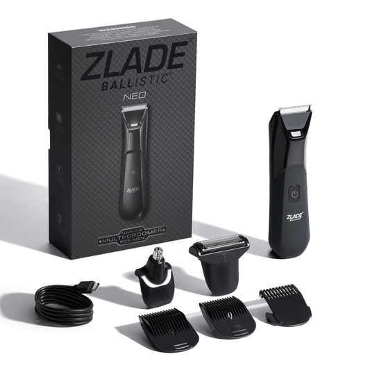 ZLADE Ballistic Neo All in One Trimmer for Men, 3 Heads, 7000 RPM, 90 Mins Runtime, USB-C Charging, Black