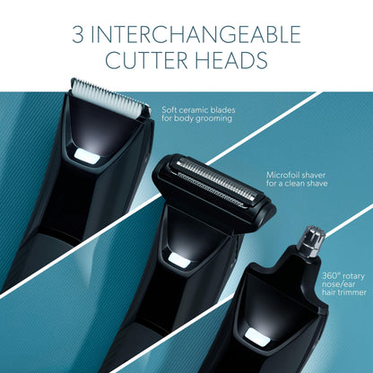 ZLADE Ballistic Neo All in One Trimmer for Men, 3 Heads, 7000 RPM, 90 Mins Runtime, USB-C Charging, Black - front view