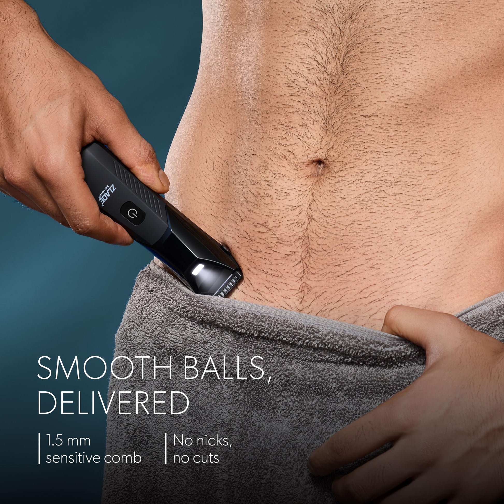 ZLADE Ballistic Neo All in One Trimmer for Men, 3 Heads, 7000 RPM, 90 Mins Runtime, USB-C Charging, Black - back view