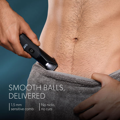ZLADE Ballistic Neo All in One Trimmer for Men, 3 Heads, 7000 RPM, 90 Mins Runtime, USB-C Charging, Black - back view