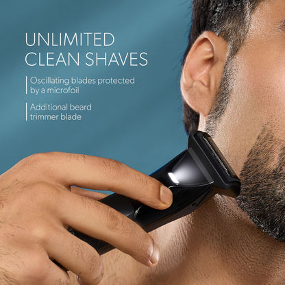 ZLADE Ballistic Neo All in One Trimmer for Men, 3 Heads, 7000 RPM, 90 Mins Runtime, USB-C Charging, Black - packaging