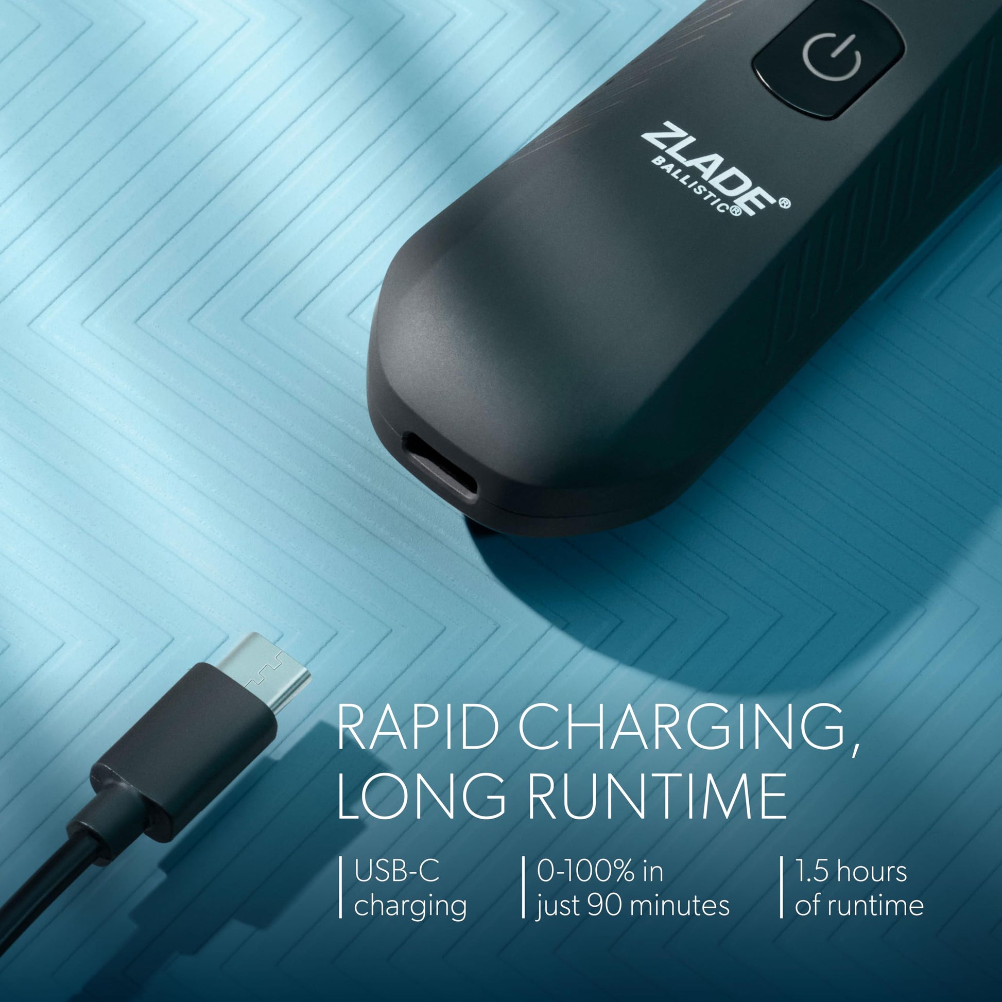 ZLADE Ballistic Neo All in One Trimmer for Men, 3 Heads, 7000 RPM, 90 Mins Runtime, USB-C Charging, Black - ingredients panel