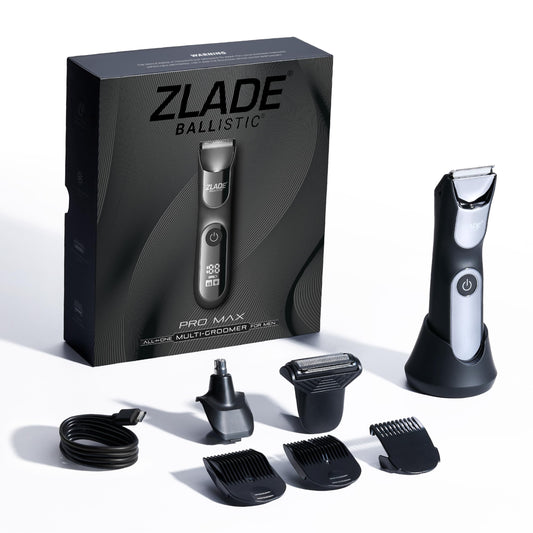 ZLADE Ballistic Pro Max All in One Trimmer for Men, Beard Body Nose Ear Trimmer, Body Shaver, IPX7 Waterproof, 90 Min Runtime