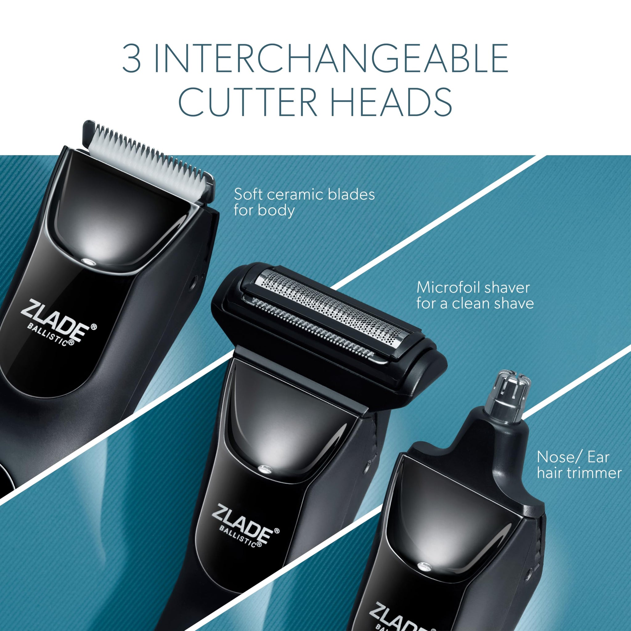 ZLADE Ballistic Pro Max All in One Trimmer for Men, Beard Body Nose Ear Trimmer, Body Shaver, IPX7 Waterproof, 90 Min Runtime