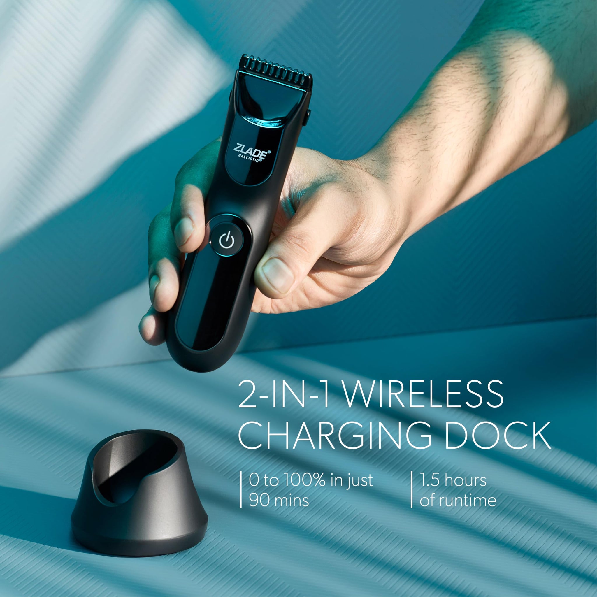 ZLADE Ballistic Pro Max All in One Trimmer for Men, Beard Body Nose Ear Trimmer, Body Shaver, IPX7 Waterproof, 90 Min Runtime