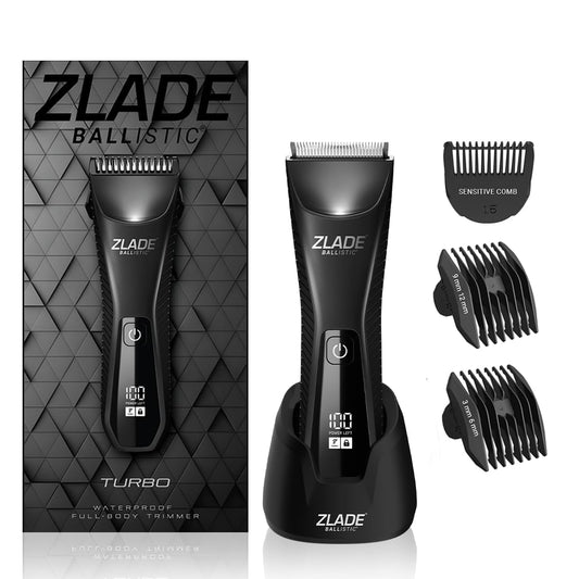 ZLADE Ballistic Turbo 3.0 Full Body Trimmer for Men, Rechargeable, IPX7 Waterproof, 7000 RPM, USB-C Charging, 90 Min Runtime